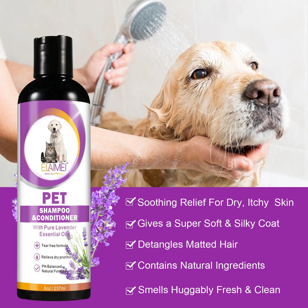 Dog Shampoo – Anti-Itch, Odor Removal, Stain Care & Hair Nourishing Pet Wash