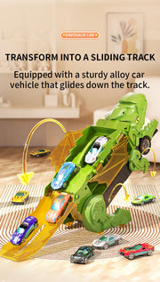 Dinosaur Track Toy Car Set – T-Rex Puzzle Playset for Kids 3-6