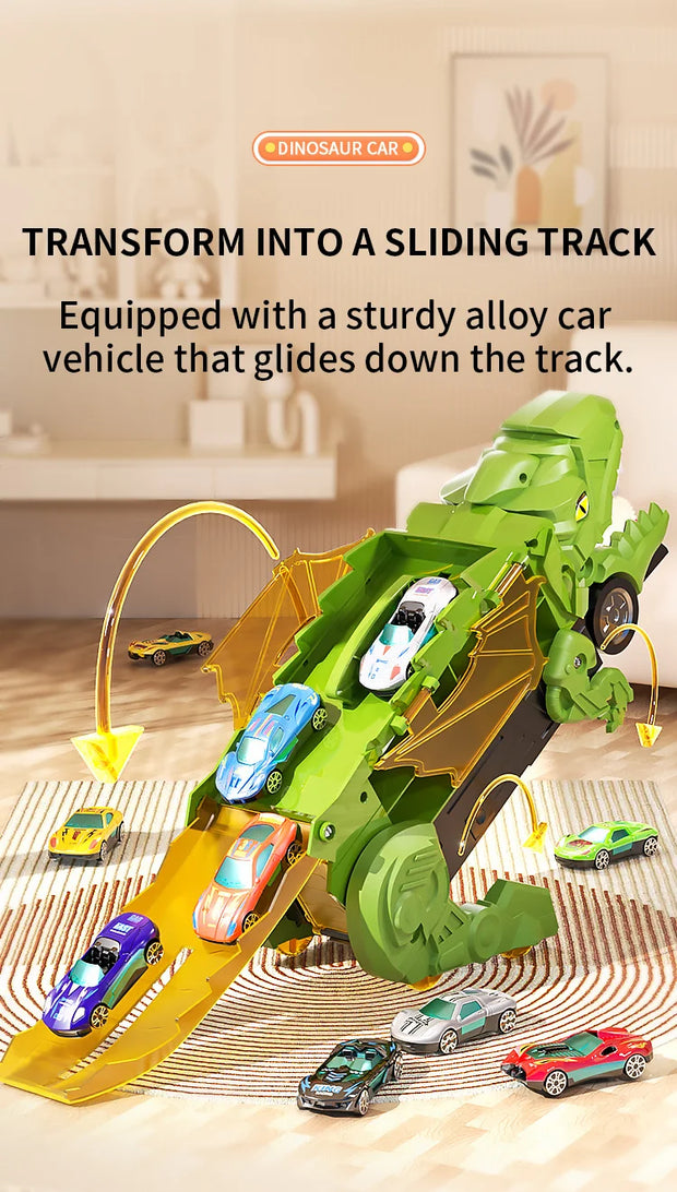 Dinosaur Track Toy Car Set – T-Rex Puzzle Playset for Kids 3-6
