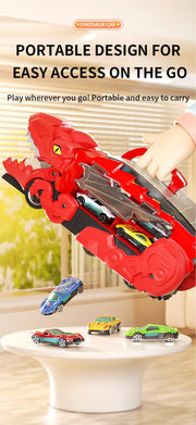 Dinosaur Track Toy Car Set – T-Rex Puzzle Playset for Kids 3-6