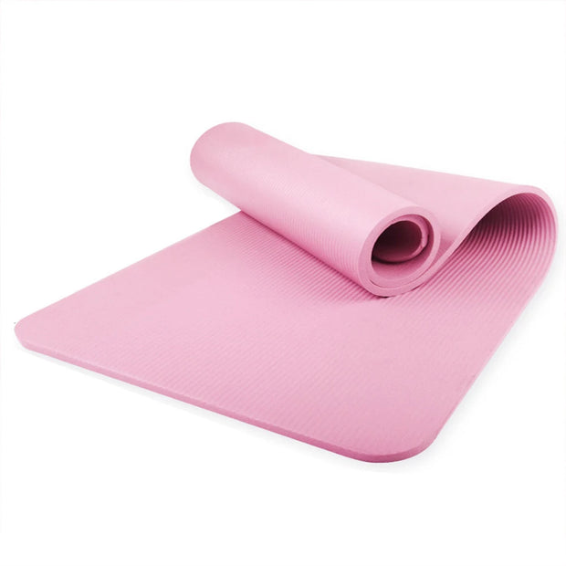 Yoga Mat Non Slip Exercise Mat 10mm Thick Solid Color Fitness Mat 72x23.8in Yoga Workout Mat Multi-Function for Home Gym