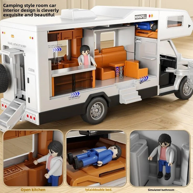 Luxury RV Toy Car for Kids – Movable Travel & Camping Model Playset
