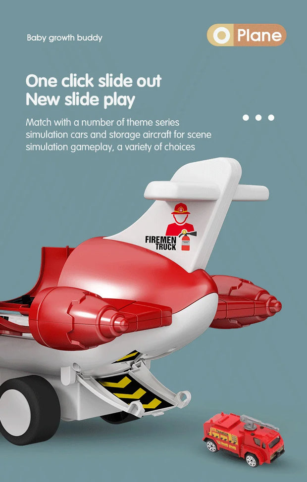 Large Airplane Toy with Mini Cars – Diecast Transport Aircraft Set