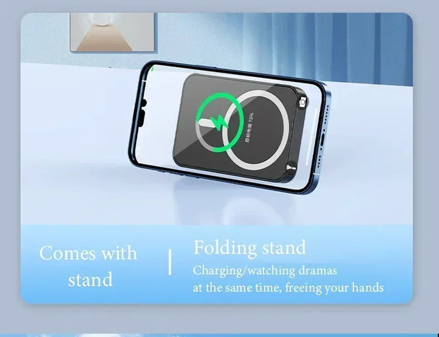 20,000mAh Magnetic Wireless Power Bank Mini Portable for iPhone 12-15, Xiaomi, Quick Charge