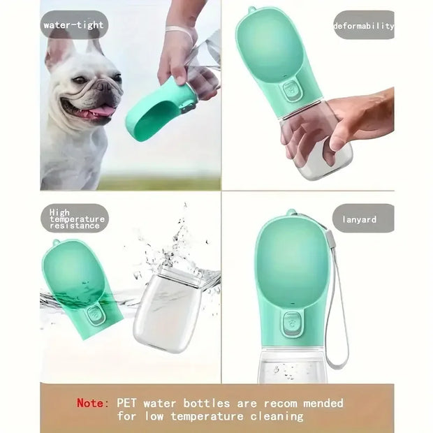Portable Pet Water Bottle – 300ML Travel Dog & Cat Drinking Bowl for Outdoor Walks