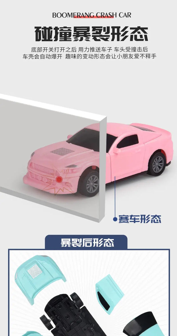 Children's Rebound Collision Explosion Car DIY Model Toy for Boys & Girls