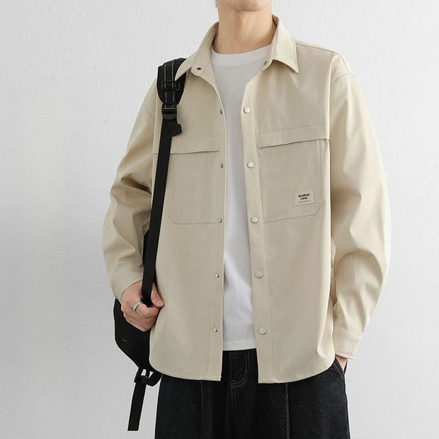 Men Jacket American Style Comfortable Breathable Fashionable Versatile Workwear Jacket