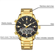 WWOOR Men’s Luxury Digital Sports Watch – Big LED Waterproof Quartz Wristwatch