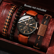 Men’s Hip Hop Luxury Watch – Fashion Sports Wristwatch & Bracelet Set