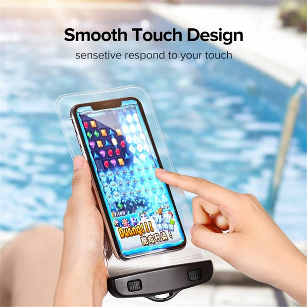 Waterproof Phone Pouch – Universal Swimming Case for iPhone 13–15 Pro Max