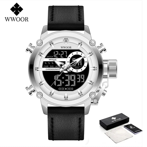 WWOOR Fashion Watches for Men Luxury Digital Design