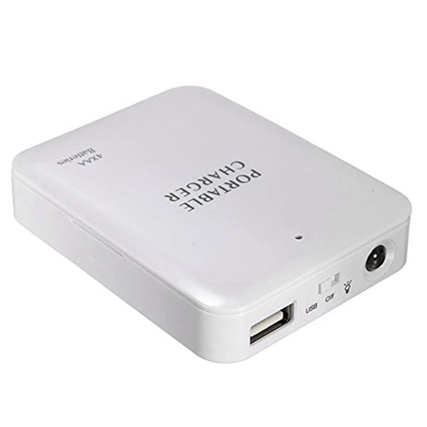 4x AA Battery-Powered USB Emergency Charger – Portable Power Bank for iPhone & More