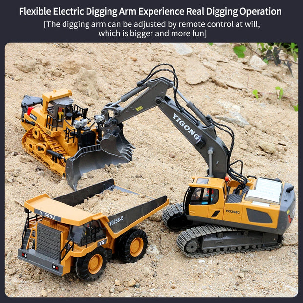 RC Construction Vehicle Toys – Remote Control Excavator, Dump Truck & Bulldozer