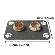 Absorbent Pet Feeding Mat with Waterproof Rubber Backing, Quick-Dry for Food & Water Bowls - Dog & Cat