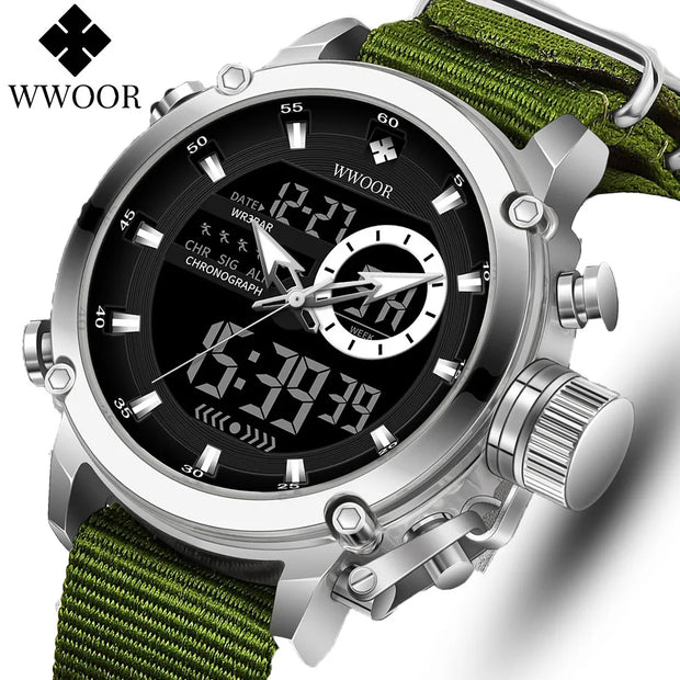 WWOOR Fashion Watches for Men Luxury Digital Design