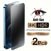 2PCS Anti-Spy Tempered Glass – Privacy Screen Protector for iPhone 6–15 Pro Max