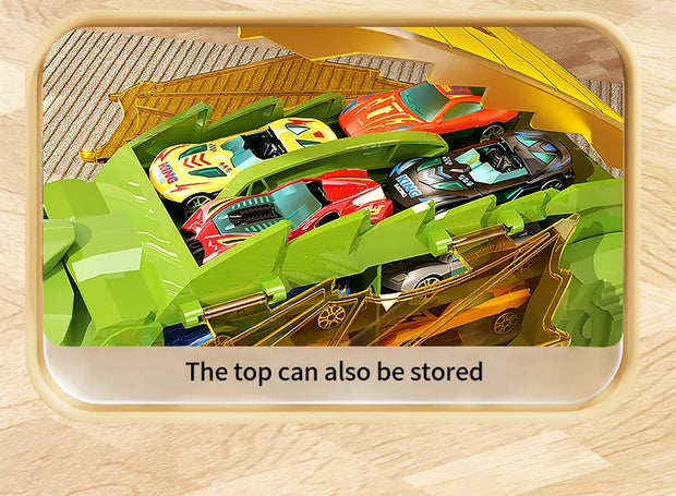 Dinosaur Track Toy Car Set – T-Rex Puzzle Playset for Kids 3-6