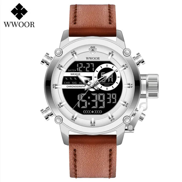 WWOOR Fashion Watches for Men Luxury Digital Design