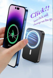 20,000mAh Magnetic Wireless Power Bank Mini Portable for iPhone 12-15, Xiaomi, Quick Charge