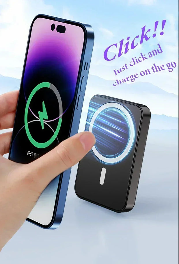 20,000mAh Magnetic Wireless Power Bank Mini Portable for iPhone 12-15, Xiaomi, Quick Charge