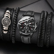 Men’s Hip Hop Luxury Watch – Fashion Sports Wristwatch & Bracelet Set