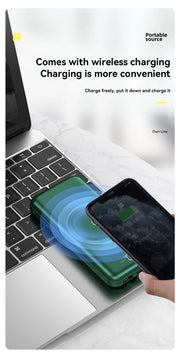 100,000mAh Wireless Power Bank 6-in-1 Built-in Cables Dual USB Charger for iPhone