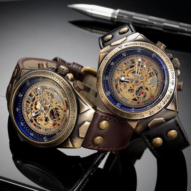 Men’s Automatic Mechanical Watch – Retro Leather Strap