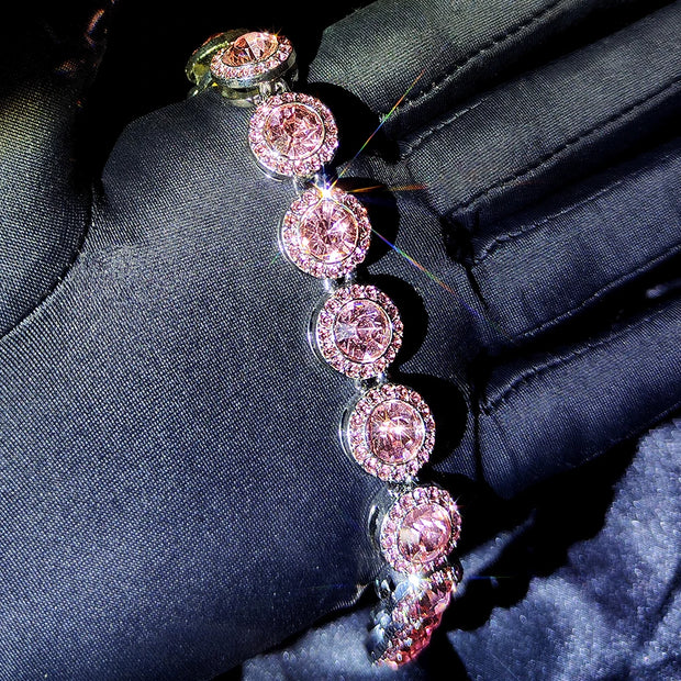 Hip Hop Iced-Out Cuban Chain Bracelet for Women