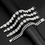 Hip Hop Iced-Out Cuban Chain Bracelet for Women