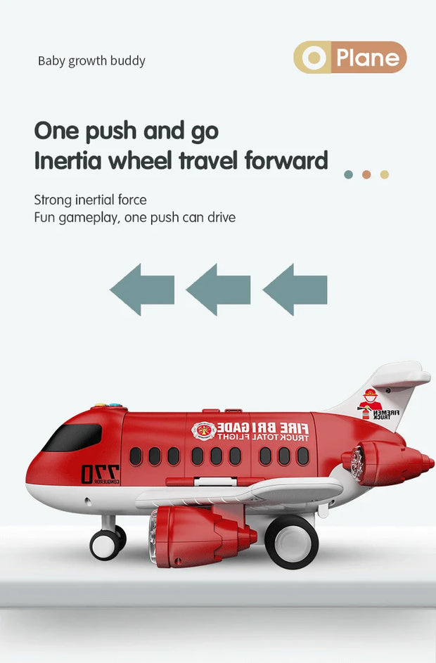Large Airplane Toy with Mini Cars – Diecast Transport Aircraft Set