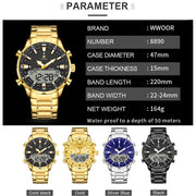 WWOOR Men’s Luxury Digital Sports Watch – Big LED Waterproof Quartz Wristwatch