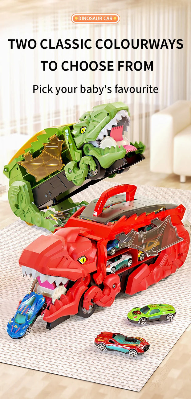 Dinosaur Track Toy Car Set – T-Rex Puzzle Playset for Kids 3-6