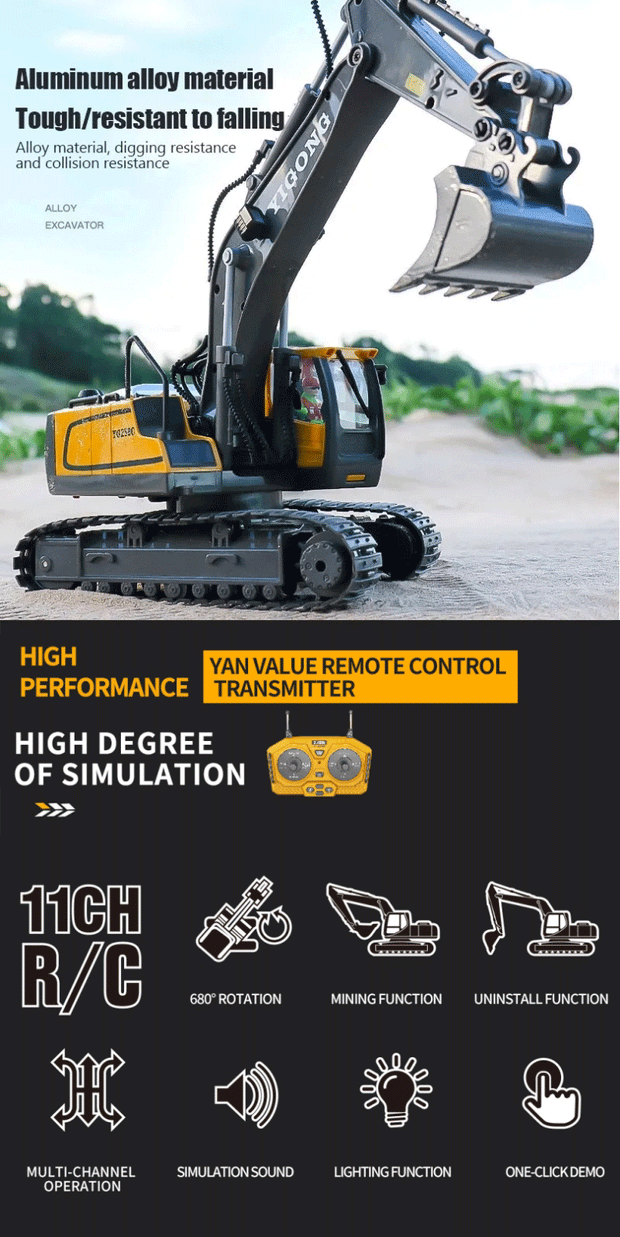 RC Construction Vehicle Toys – Remote Control Excavator, Dump Truck & Bulldozer