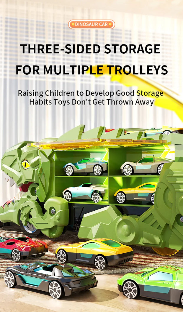 Dinosaur Track Toy Car Set – T-Rex Puzzle Playset for Kids 3-6