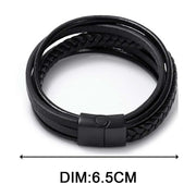 Men’s Black 5-Layer Bracelet – Stylish Wristwear