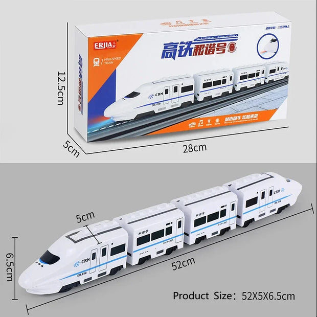 Kids DIY Electric Train Toy – High-Speed Railway with Sound & Light