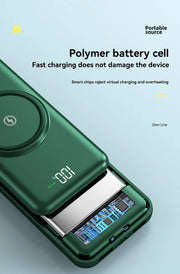 100,000mAh Wireless Power Bank 6-in-1 Built-in Cables Dual USB Charger for iPhone