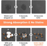 Absorbent Pet Feeding Mat with Waterproof Rubber Backing, Quick-Dry for Food & Water Bowls - Dog & Cat