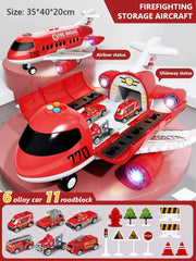 Large Airplane Toy with Mini Cars – Diecast Transport Aircraft Set