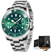 LIGE Luxury Quartz Diver Watch with Date Display