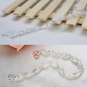 Elegant Silver-Plated Hollow Ball Bracelet Side View