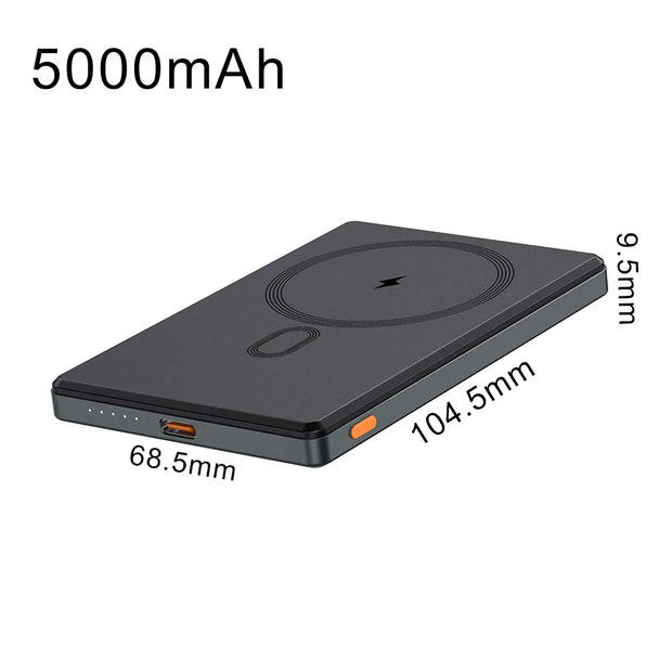 5000mAh PD20W Wireless Powerbank Charger, 10000mAh Ultra Slim Backup Battery