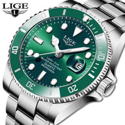 LIGE Men’s Luxury Diver Watch Waterproof Design