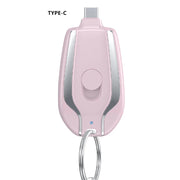 Portable Keychain Mini Power Bank 1500mAh Type-C Emergency Charger