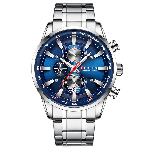 CURREN Men’s Luxury Quartz Watch – Sport Waterproof Chronograph
