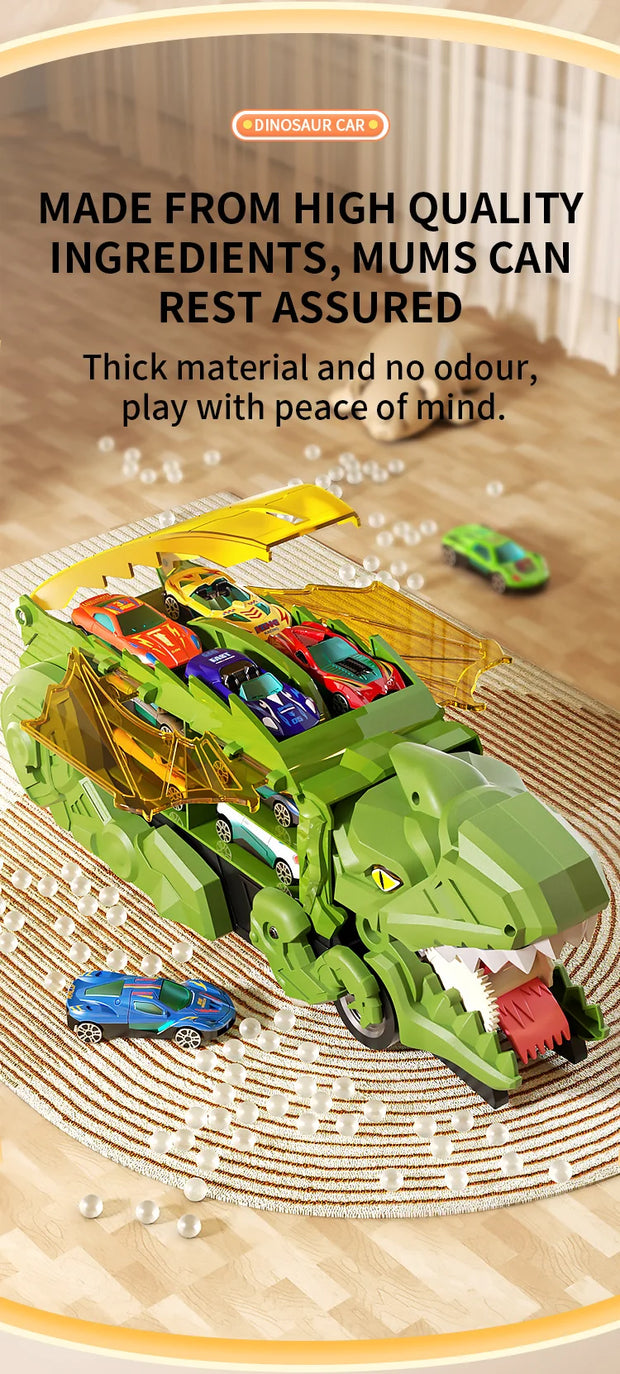 Dinosaur Track Toy Car Set – T-Rex Puzzle Playset for Kids 3-6