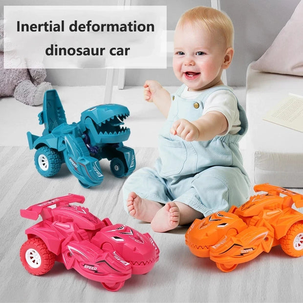 2-in-1 Dinosaur Transformation Car Toy – Action Collision Vehicle for Kids