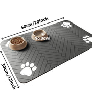 Absorbent Pet Feeding Mat with Waterproof Rubber Backing, Quick-Dry for Food & Water Bowls - Dog & Cat