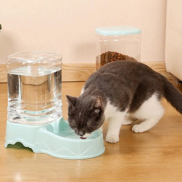 3.8L PP Pet Feeder & Water Fountain, Automatic Drink Bowl for Cats & Dogs