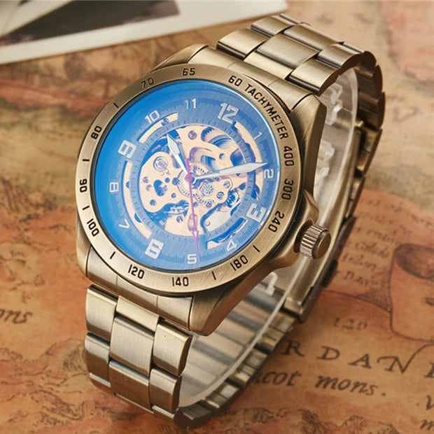 Men’s Automatic Mechanical Watch – Retro Leather Strap